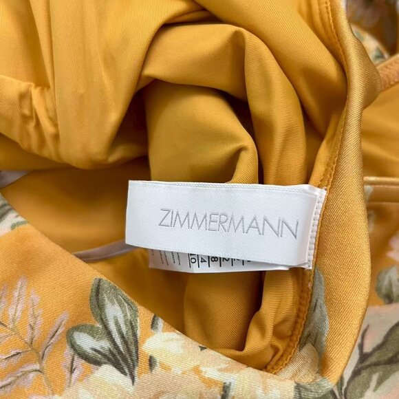 NWOT Zimmermann Amelie Bow Swimsuit One Shoulder Amber Floral Size 2 - Picture 11 of 13
